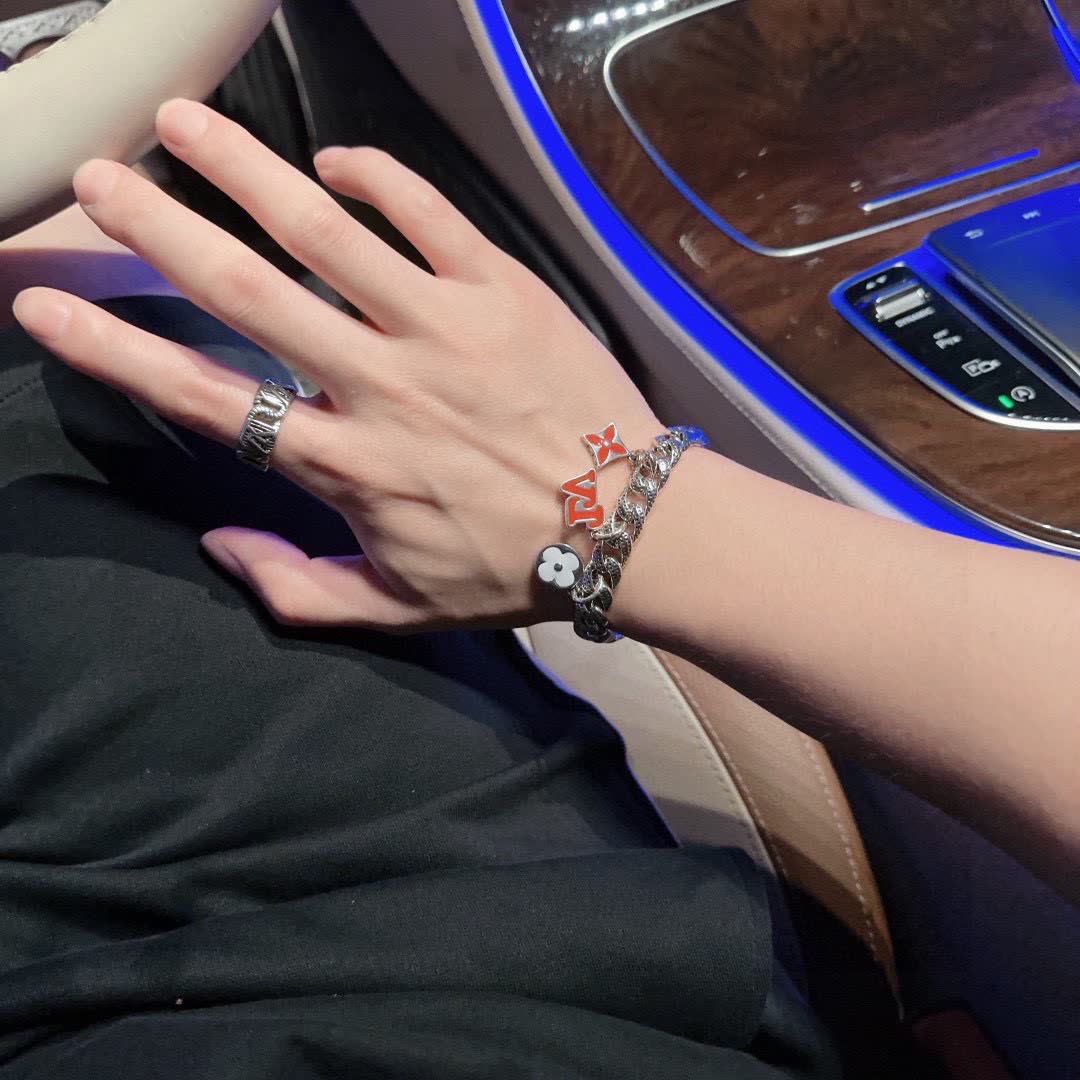 Louis Vuitton Silver Bracelet with Charms